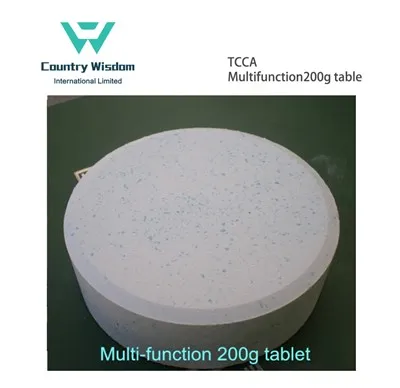 TCCA multifunksjons 200 g tablett for svømmebassengvanndesinfeksjon